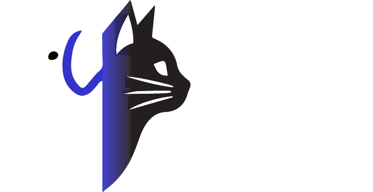 A logo featuring a black cat on the left side and a white dog on the right side, separated by a blue gradient in the middle. The store name 'Nibton' is displayed in elegant font at the bottom right of the design.